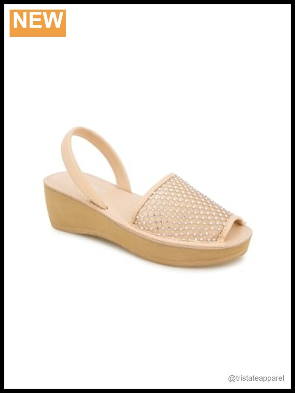 Kenneth Cole REACTION Fine Glass Mesh Faux Leather Platform Wedge Sandal
